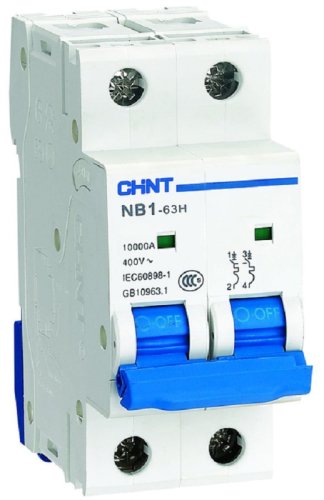 Выключатель автоматический CHINT NB1-63H 2п 20А C 10кА картинка